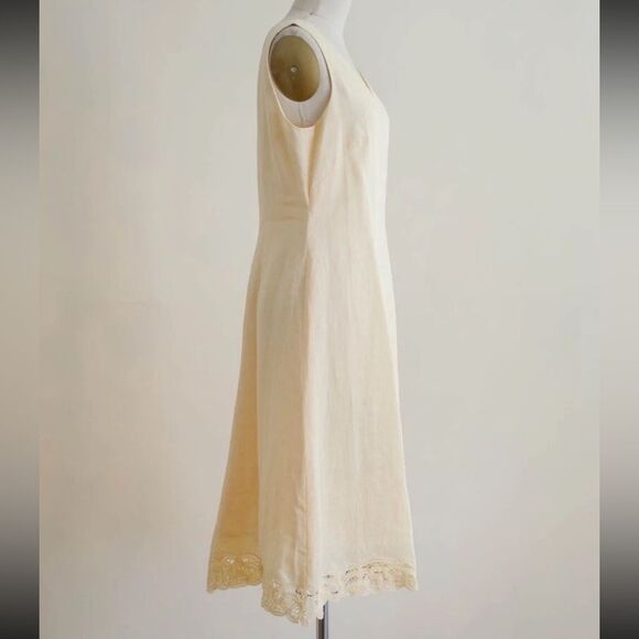 Talbots Irish Linen Sleeveless Lined Dress - Picture 3 of 8